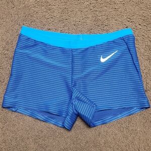 Women’s Nike Pro Elite Track & Field Shorts Blue Made In USA AO8486-000 Size L